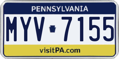 PA license plate MYV7155