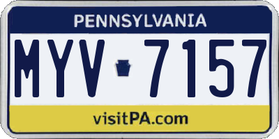 PA license plate MYV7157