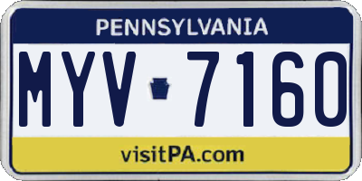 PA license plate MYV7160