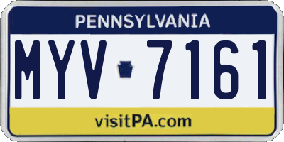 PA license plate MYV7161