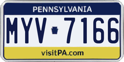 PA license plate MYV7166