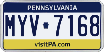 PA license plate MYV7168