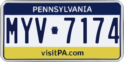 PA license plate MYV7174