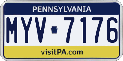 PA license plate MYV7176