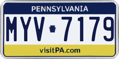 PA license plate MYV7179