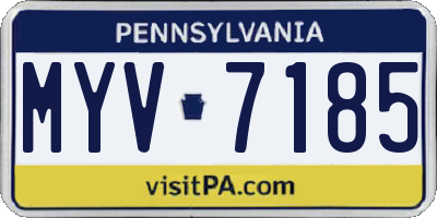 PA license plate MYV7185