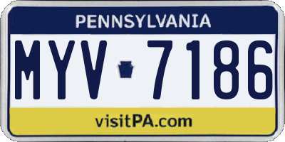 PA license plate MYV7186