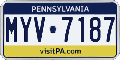 PA license plate MYV7187