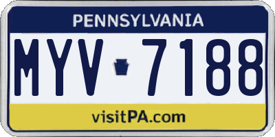 PA license plate MYV7188