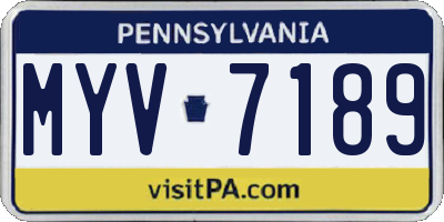 PA license plate MYV7189