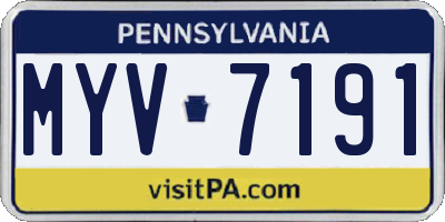 PA license plate MYV7191