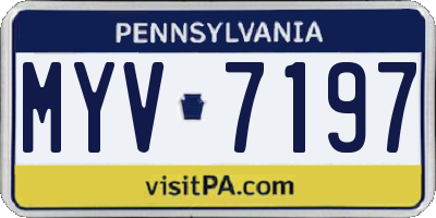 PA license plate MYV7197
