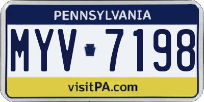 PA license plate MYV7198