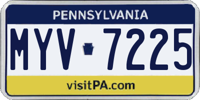 PA license plate MYV7225