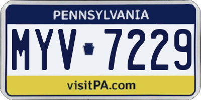 PA license plate MYV7229