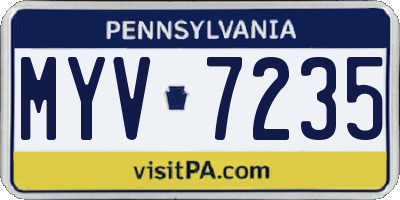 PA license plate MYV7235