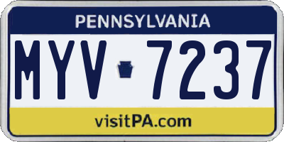 PA license plate MYV7237