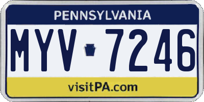 PA license plate MYV7246