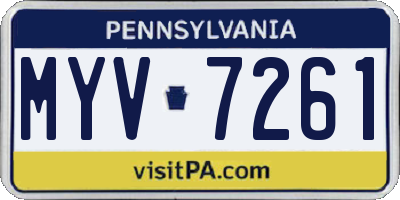 PA license plate MYV7261