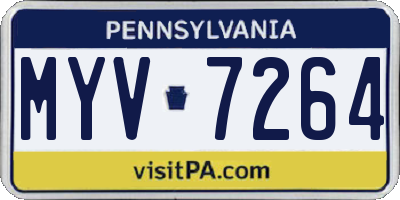 PA license plate MYV7264