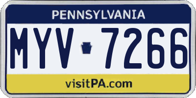 PA license plate MYV7266