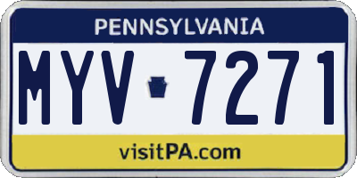PA license plate MYV7271