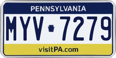 PA license plate MYV7279