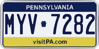 PA license plate MYV7282
