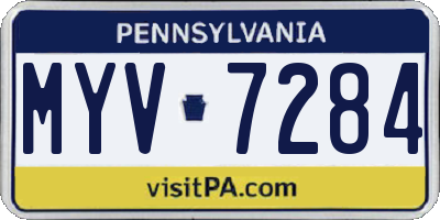 PA license plate MYV7284