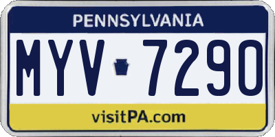 PA license plate MYV7290