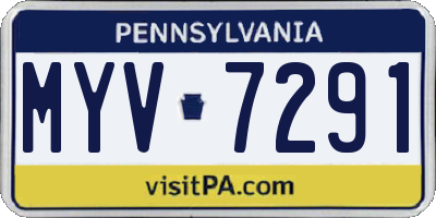 PA license plate MYV7291