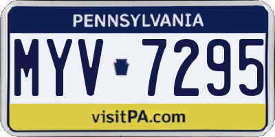 PA license plate MYV7295