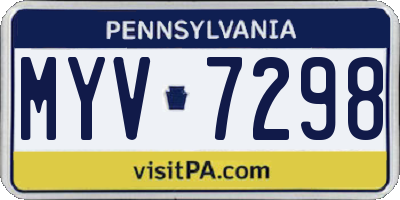 PA license plate MYV7298