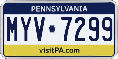 PA license plate MYV7299