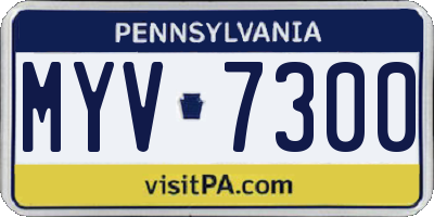 PA license plate MYV7300