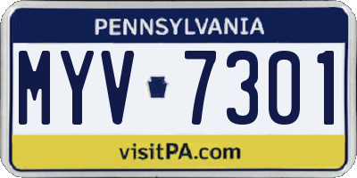 PA license plate MYV7301