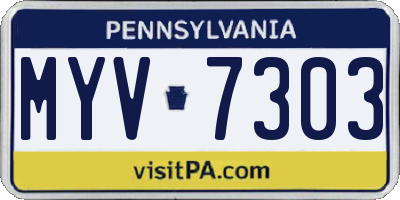 PA license plate MYV7303