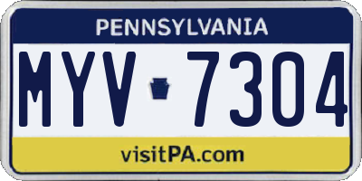 PA license plate MYV7304