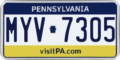 PA license plate MYV7305