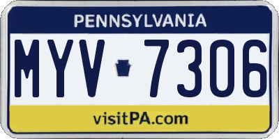 PA license plate MYV7306