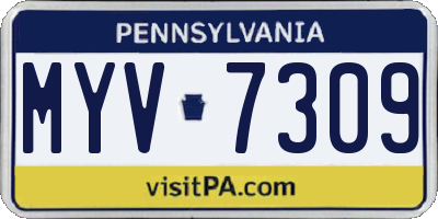 PA license plate MYV7309