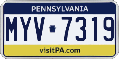 PA license plate MYV7319