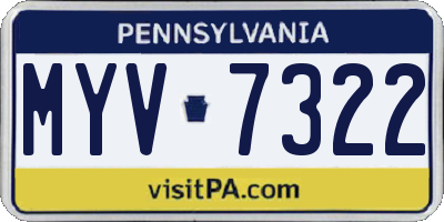 PA license plate MYV7322