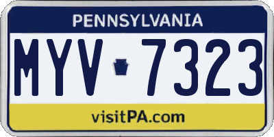 PA license plate MYV7323