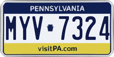 PA license plate MYV7324
