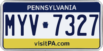 PA license plate MYV7327