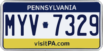 PA license plate MYV7329