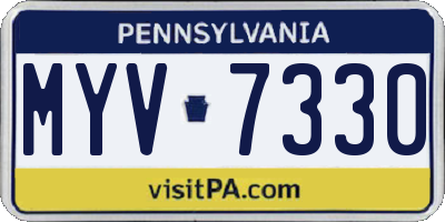 PA license plate MYV7330