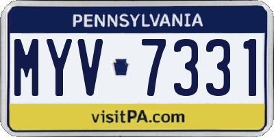 PA license plate MYV7331