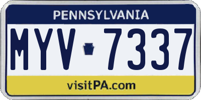PA license plate MYV7337